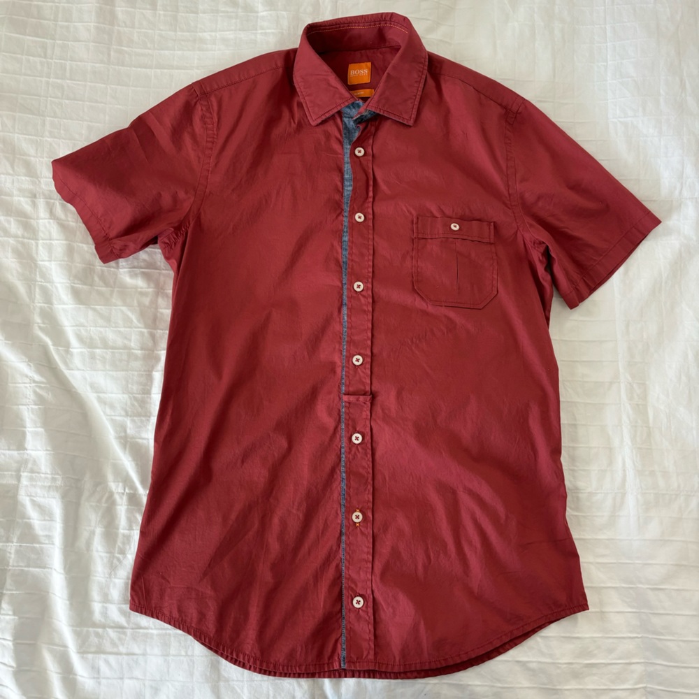 Hugo Boss Orange Mens short sleeved shirt size small